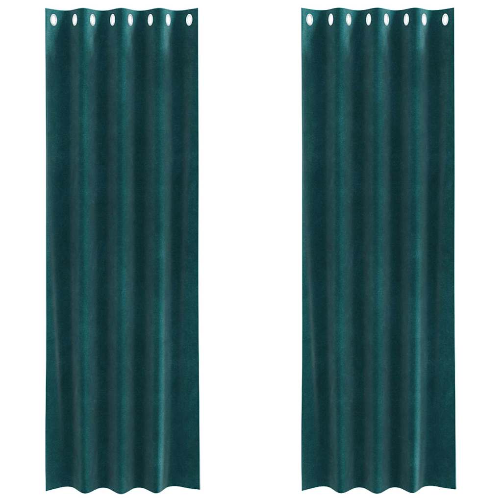Gardiner 2 st Mörkgrön 140 x 260 cm Sammet