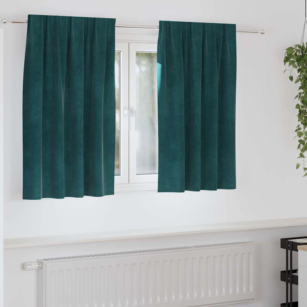 Gardiner 2 st Mörkgrön 140 x 140 cm Sammet