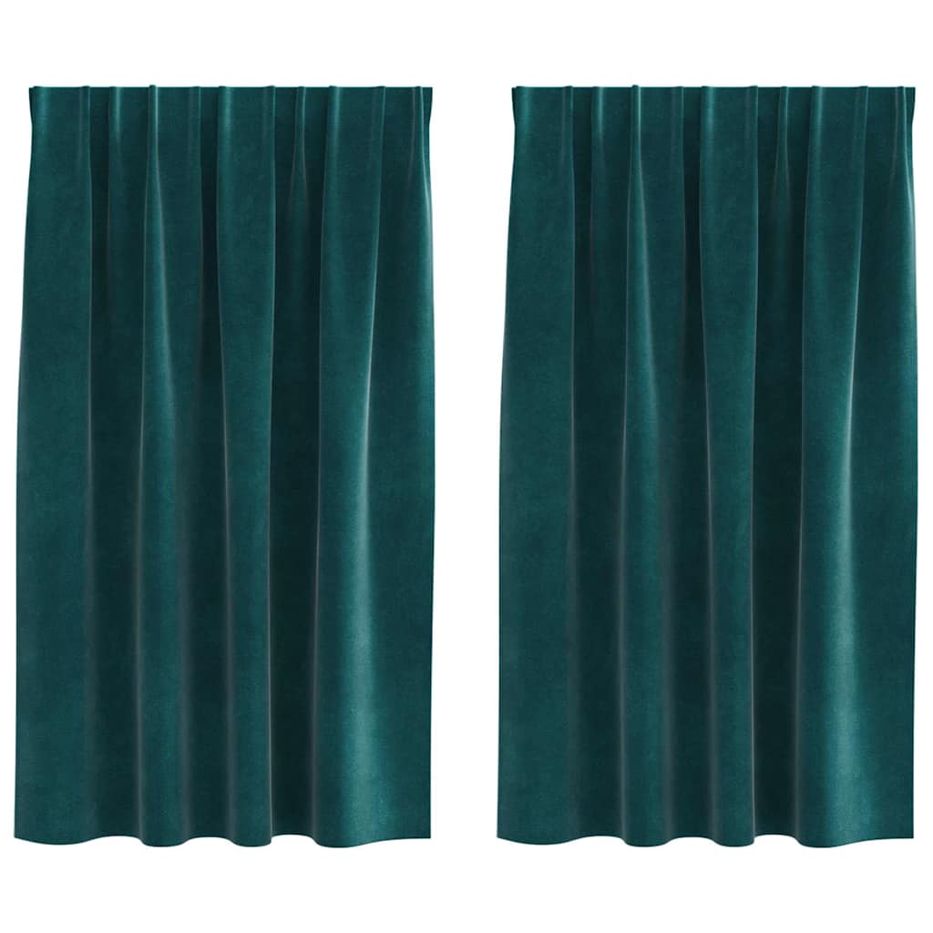 Gardiner 2 st Mörkgrön 140 x 140 cm Sammet