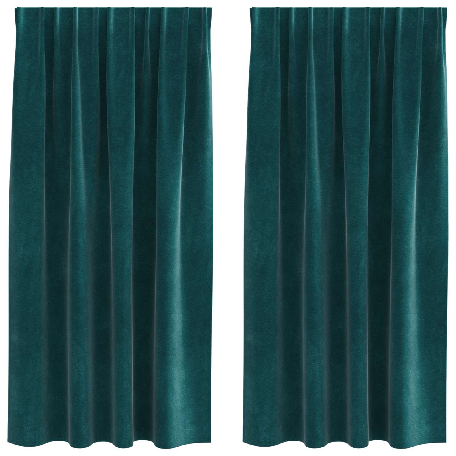 Mörkläggningsgardiner 2 st Mörkgrön 140 x 175 cm Sammet
