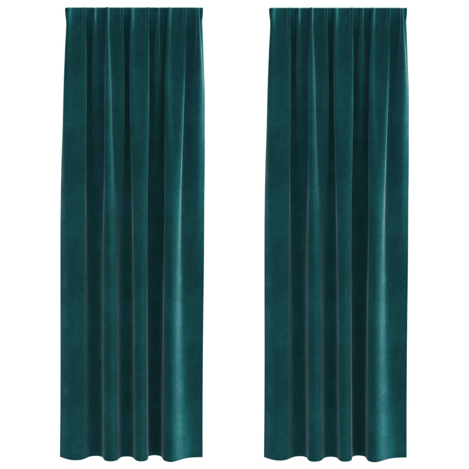 Mörkläggningsgardiner 2 st Mörkgrön 140 x 260 cm Sammet