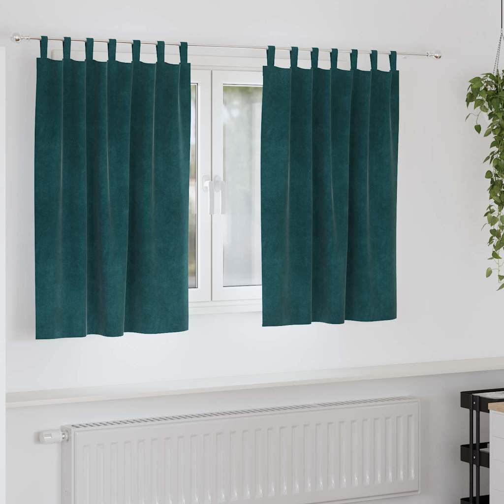 Gardiner 2 st Mörkgrön 140 x 140 cm Sammet