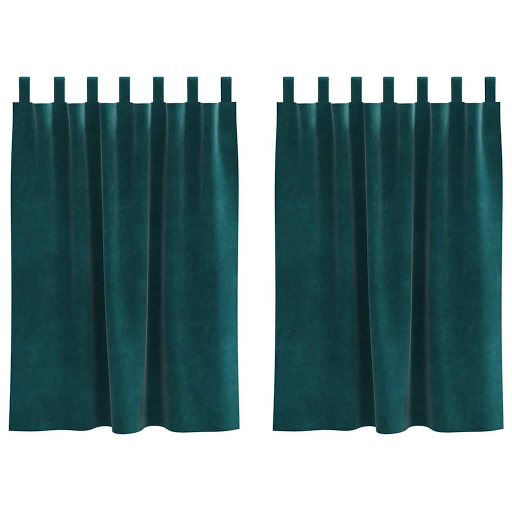 Gardiner 2 st Mörkgrön 140 x 140 cm Sammet