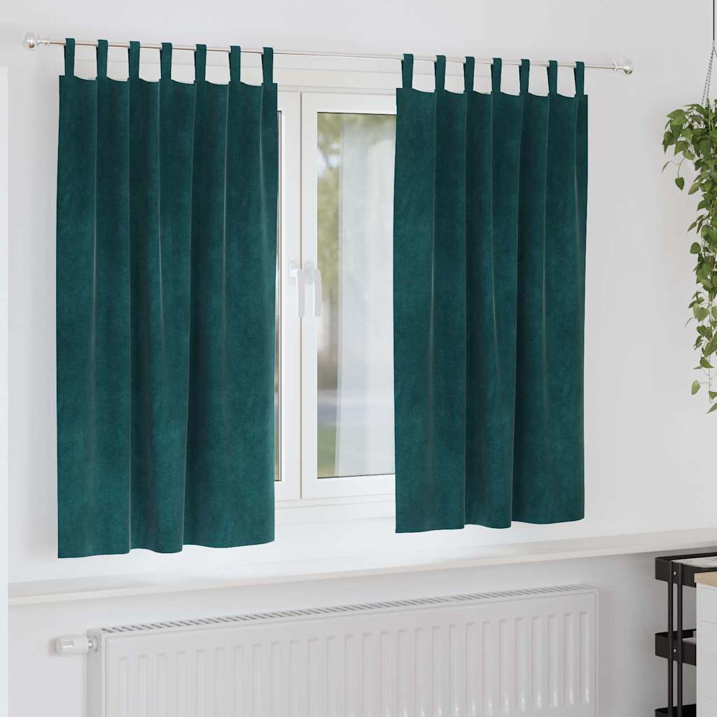 Gardiner 2 st Mörkgrön 140 x 175 cm Sammet