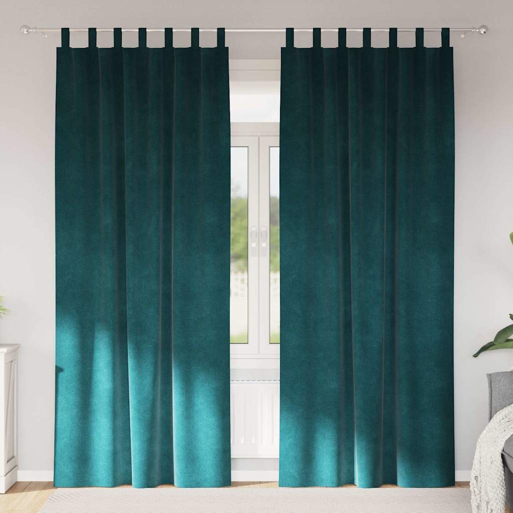 Gardiner 2 st Mörkgrön 140 x 225 cm Sammet
