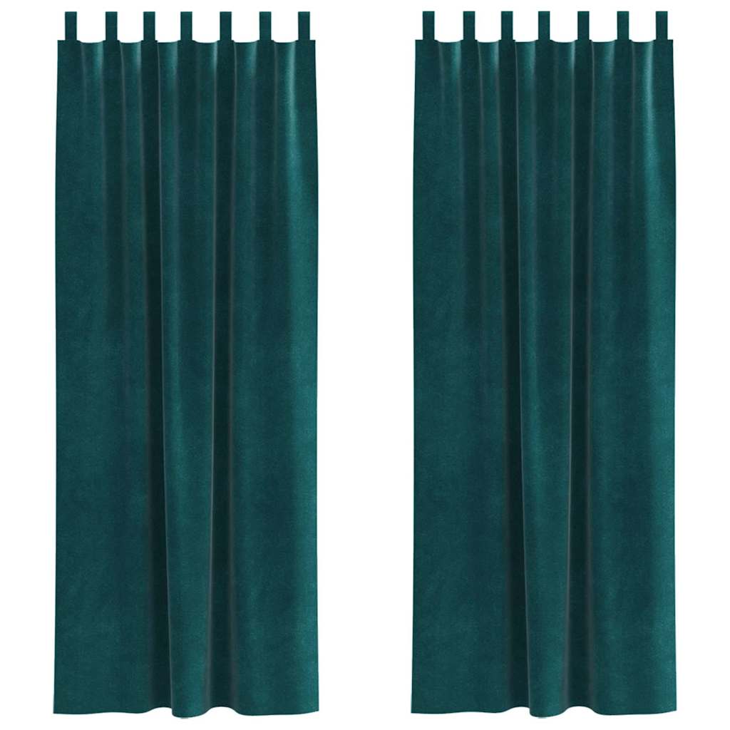 Gardiner 2 st Mörkgrön 140 x 225 cm Sammet