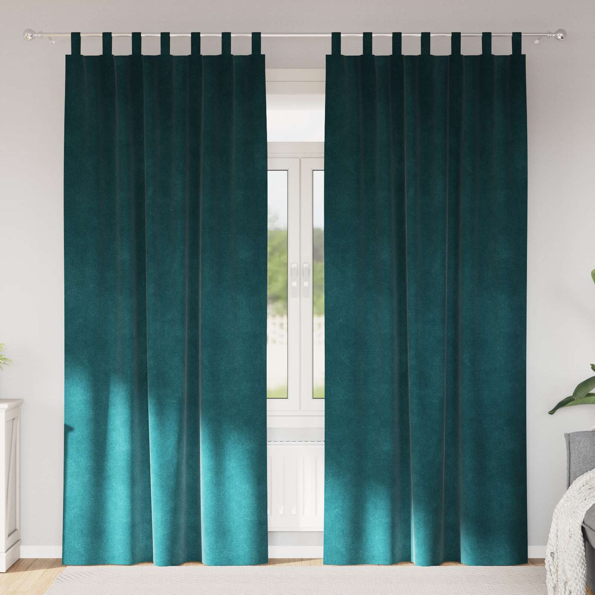Gardiner 2 st Mörkgrön 140 x 245 cm Sammet