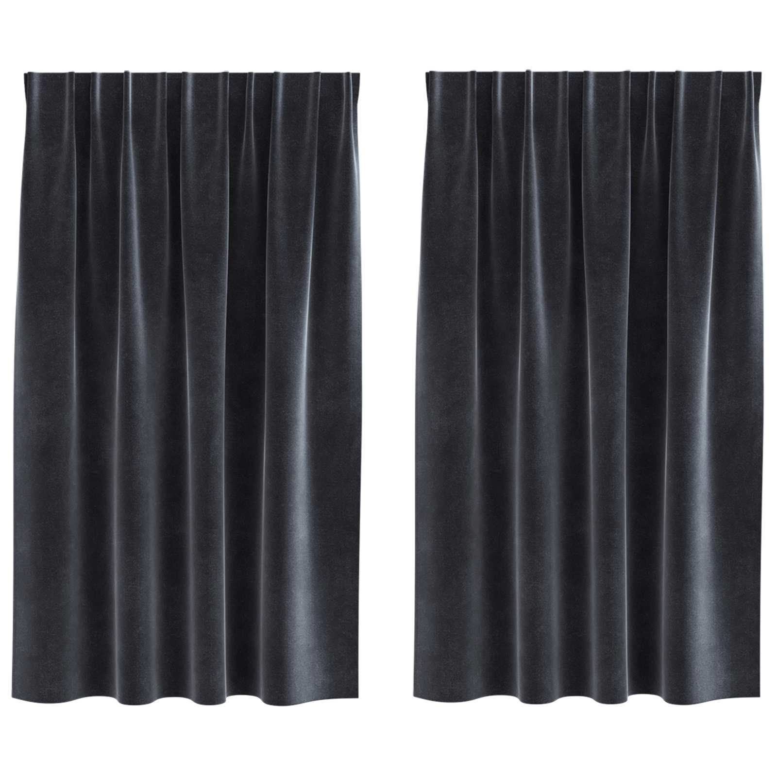 Mörkläggningsgardiner 2 st Mörkgrå 140 x 140 cm Sammet