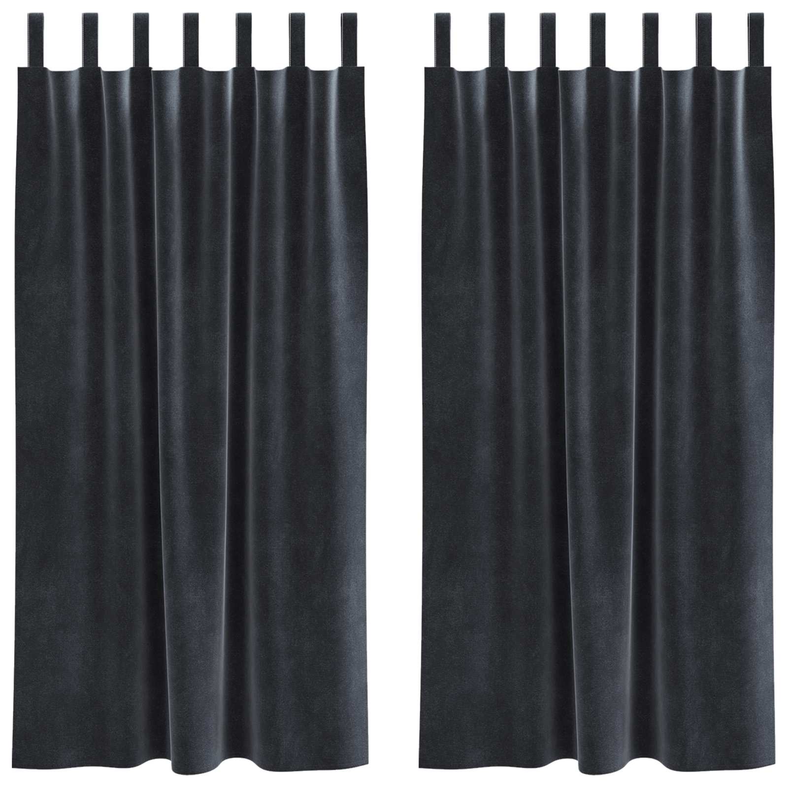 Mörkläggningsgardiner 2 st Mörkgrå 140 x 175 cm Sammet