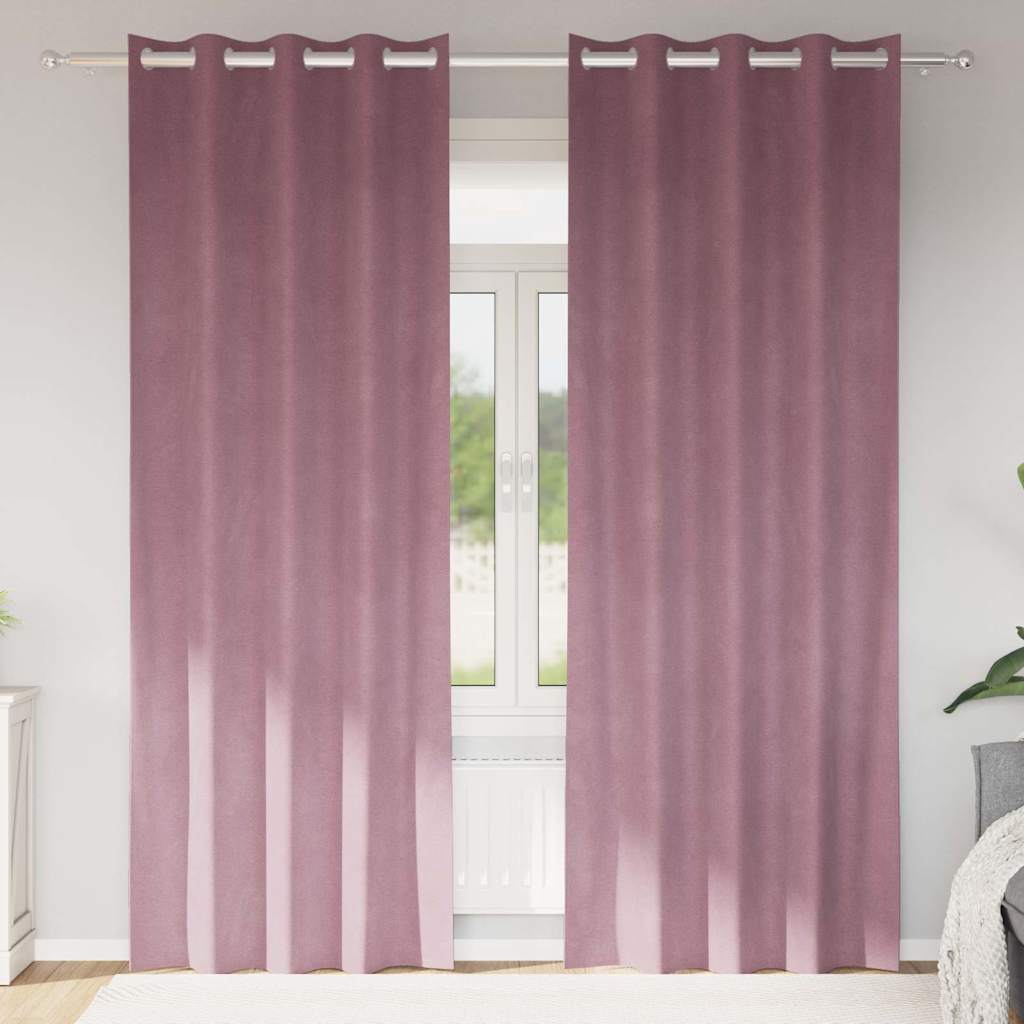 Gardiner 2 st Mörkrosa 140 x 260 cm Sammet