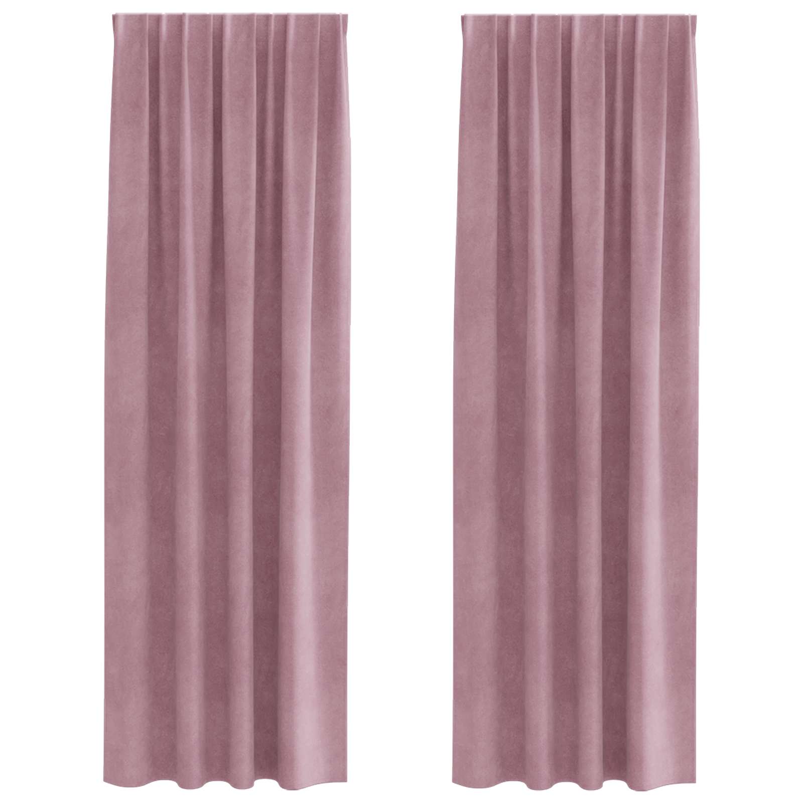Mörkläggningsgardiner 2 st Mörkrosa 140 x 245 cm Sammet