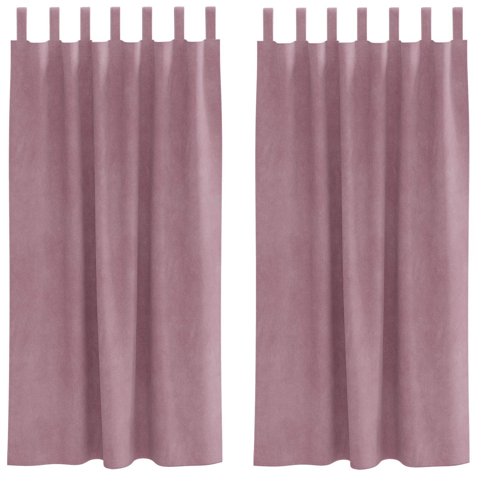 Mörkläggningsgardiner 2 st Mörkrosa 140 x 175 cm Sammet