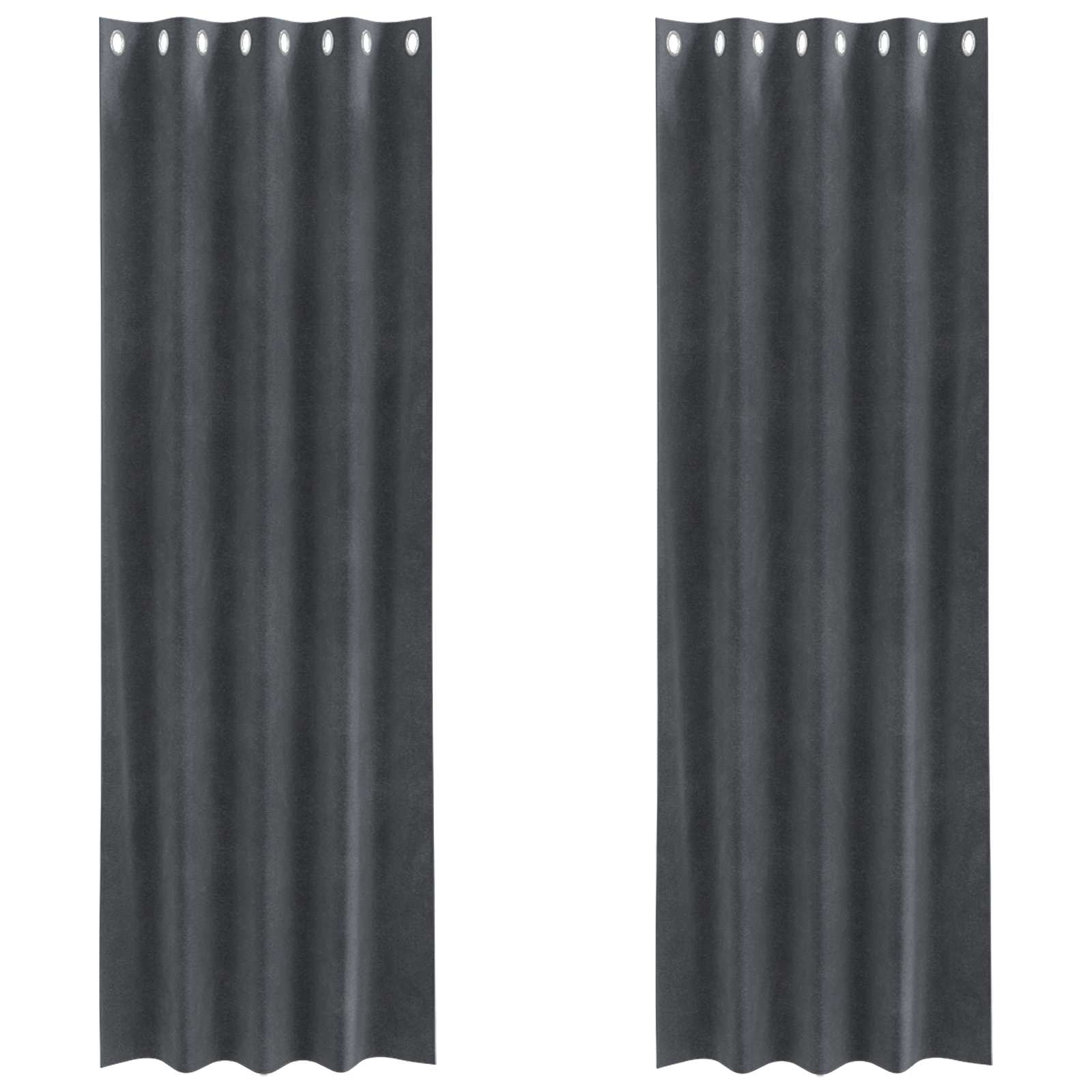 Mörkläggningsgardiner 2 st Ljusgrå 140 x 260 cm Sammet