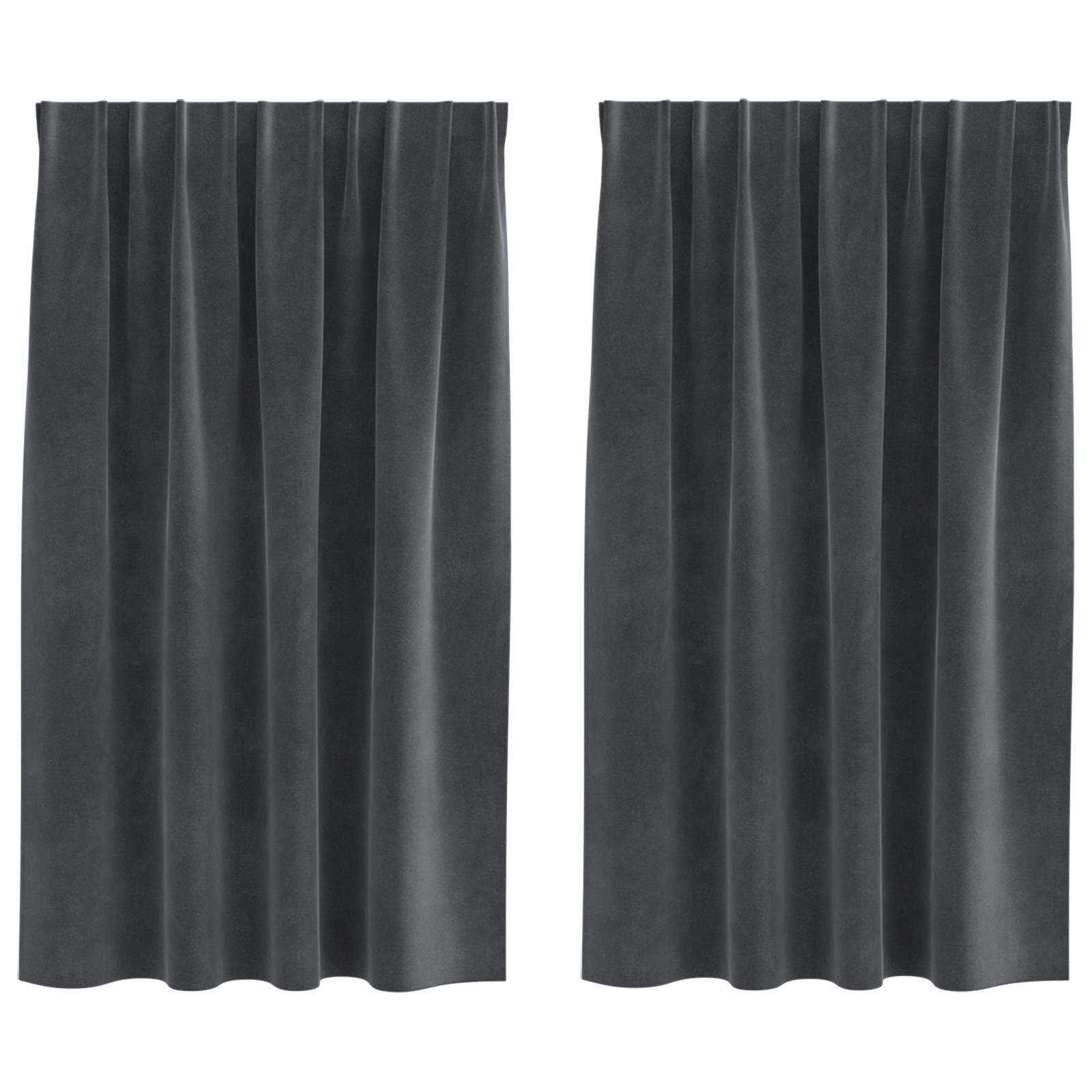 Mörkläggningsgardiner 2 st Ljusgrå 140 x 140 cm Sammet