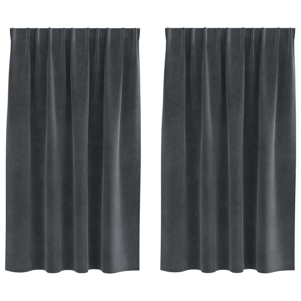 Gardiner 2 st Ljusgrå 140 x 140 cm Sammet
