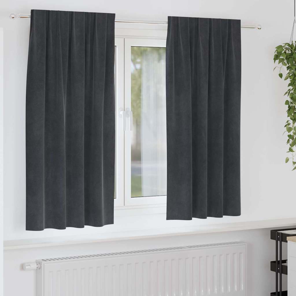 Gardiner 2 st Ljusgrå 140 x 175 cm Sammet