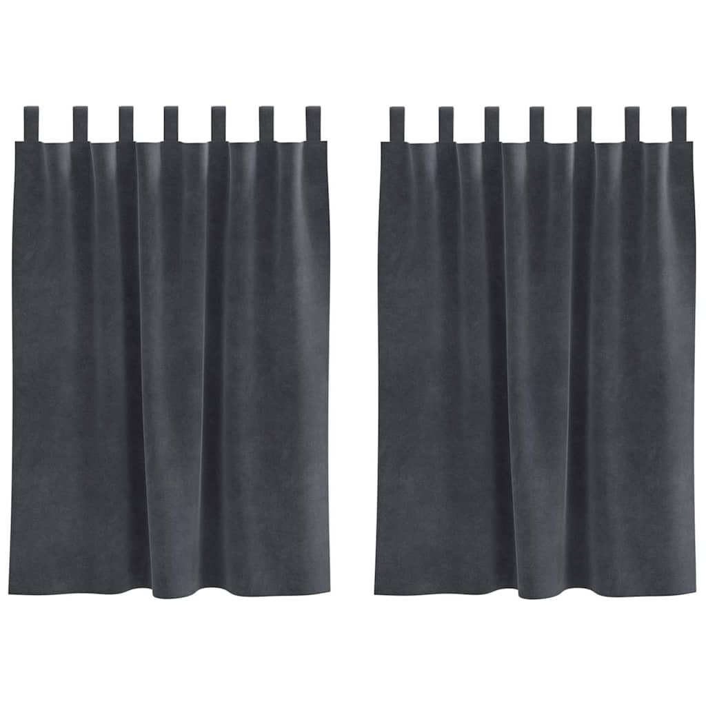 Mörkläggningsgardiner 2 st Ljusgrå 140 x 140 cm Sammet