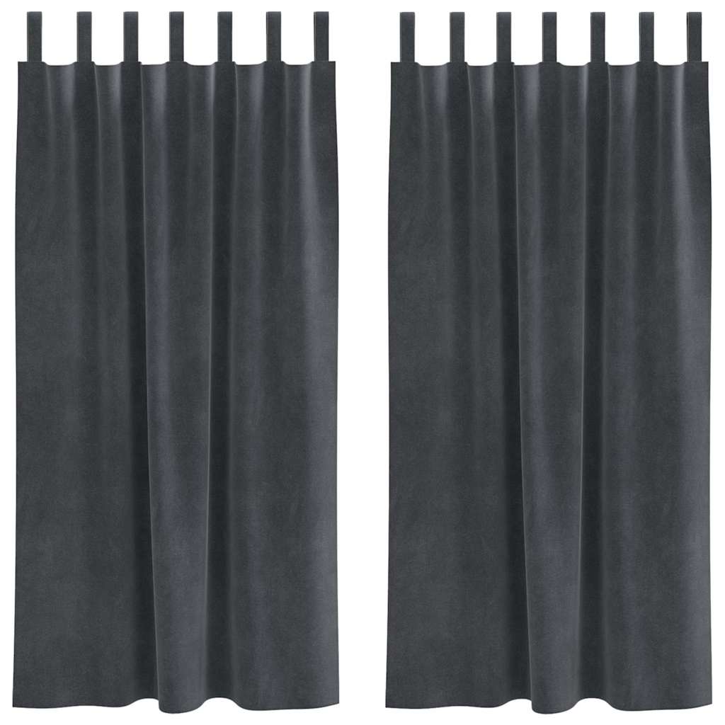 Mörkläggningsgardiner 2 st Ljusgrå 140 x 175 cm Sammet