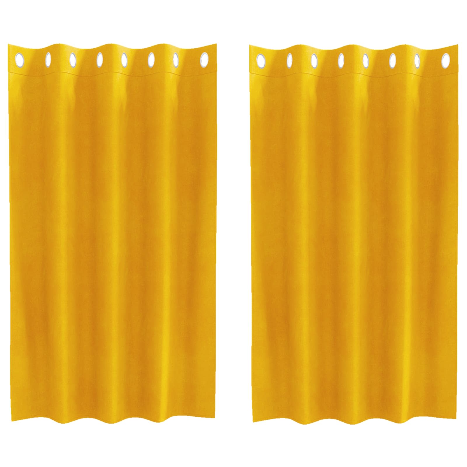 Mörkläggningsgardiner 2 st Senapsgul 140 x 140 cm Sammet