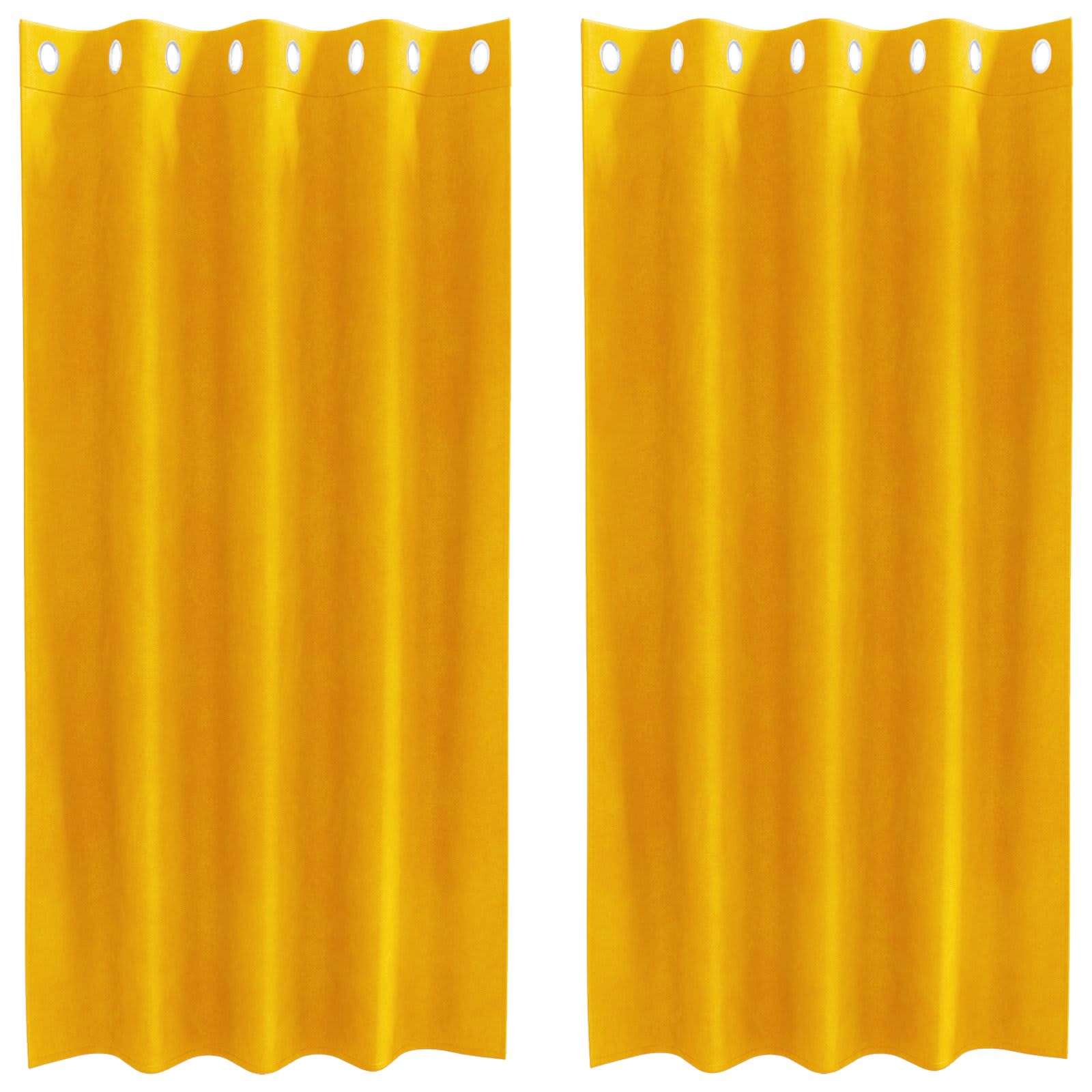 Mörkläggningsgardiner 2 st Senapsgul 140 x 175 cm Sammet