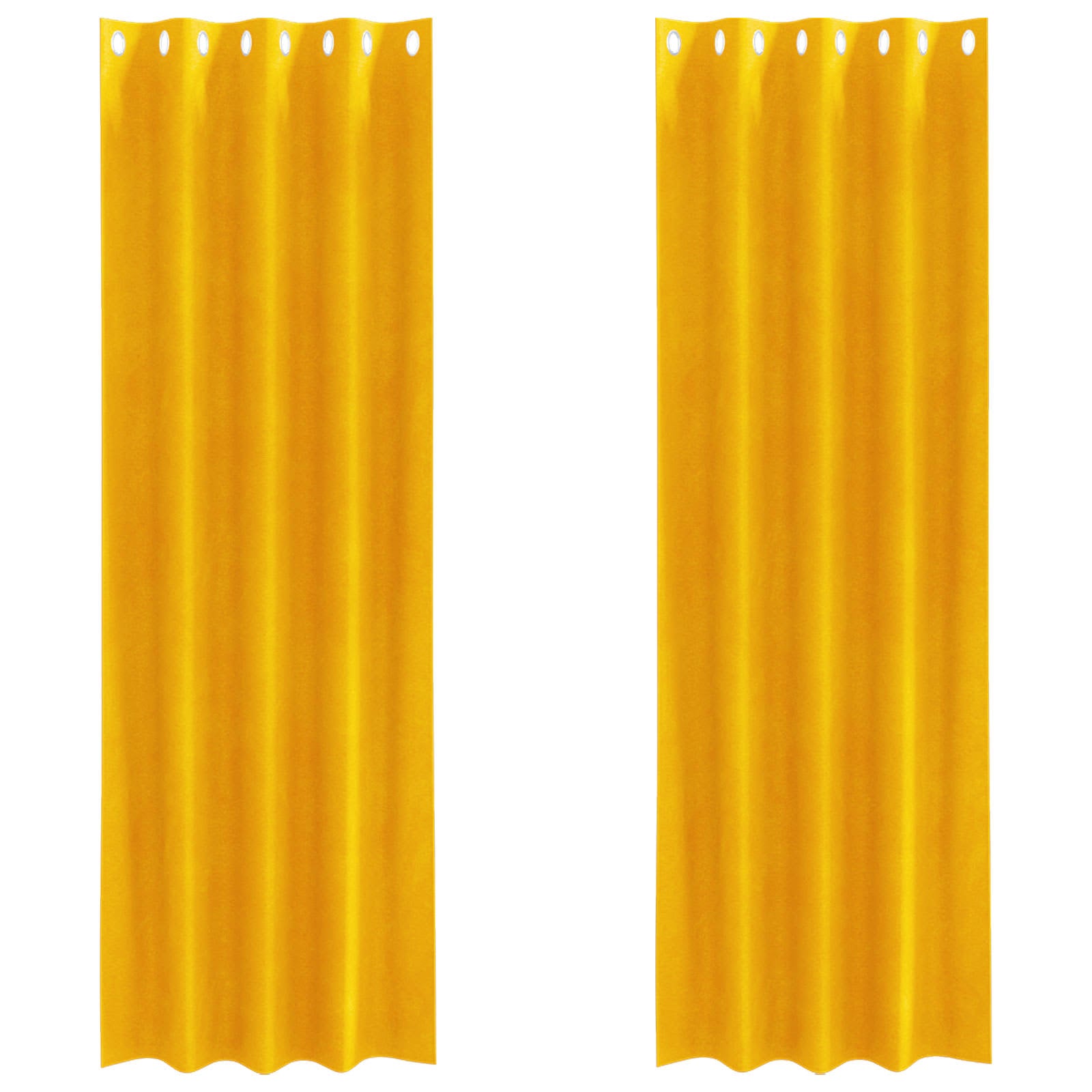 Mörkläggningsgardiner 2 st Senapsgul 140 x 245 cm Sammet