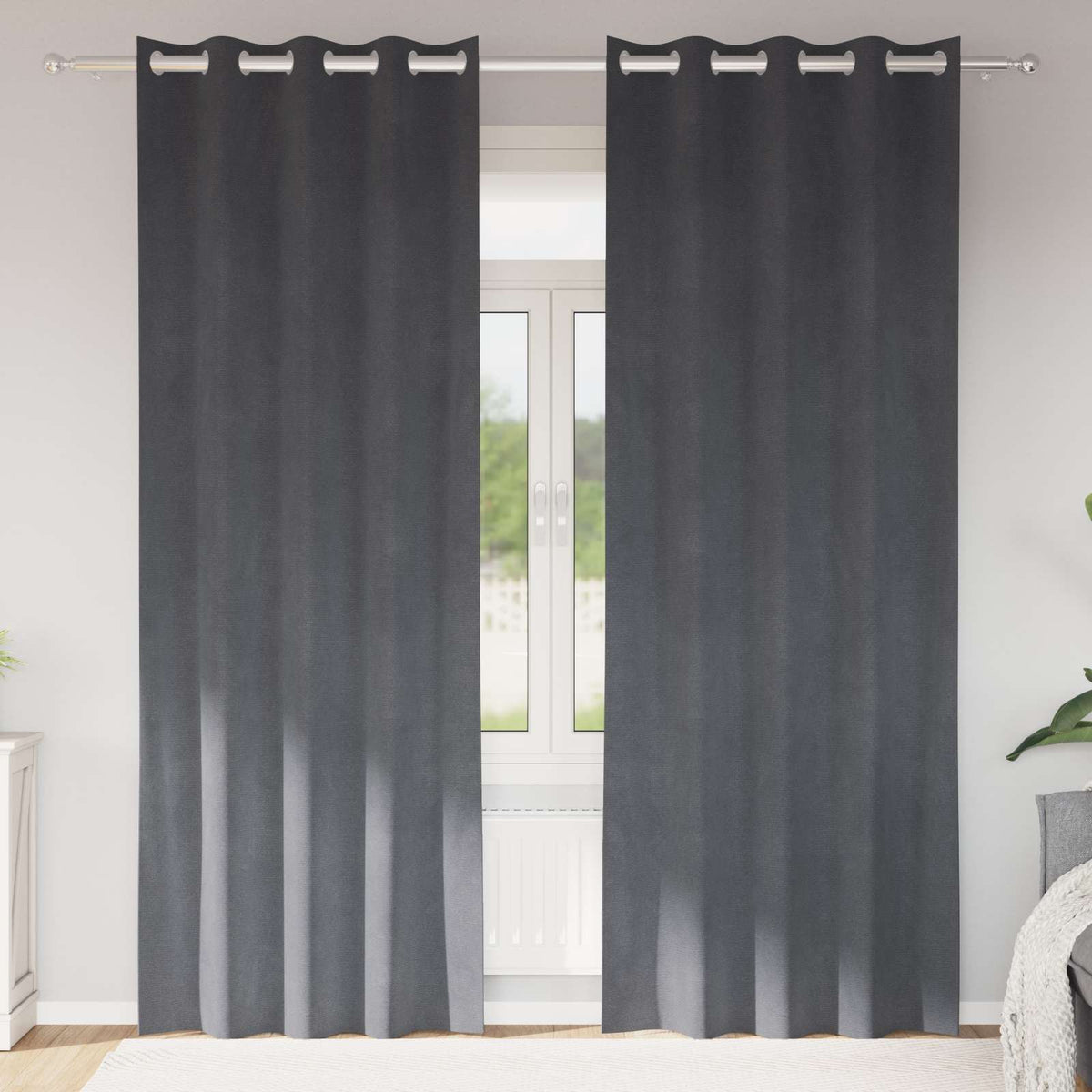Gardiner 2 st Ljusgrå 140 x 245 cm Sammet