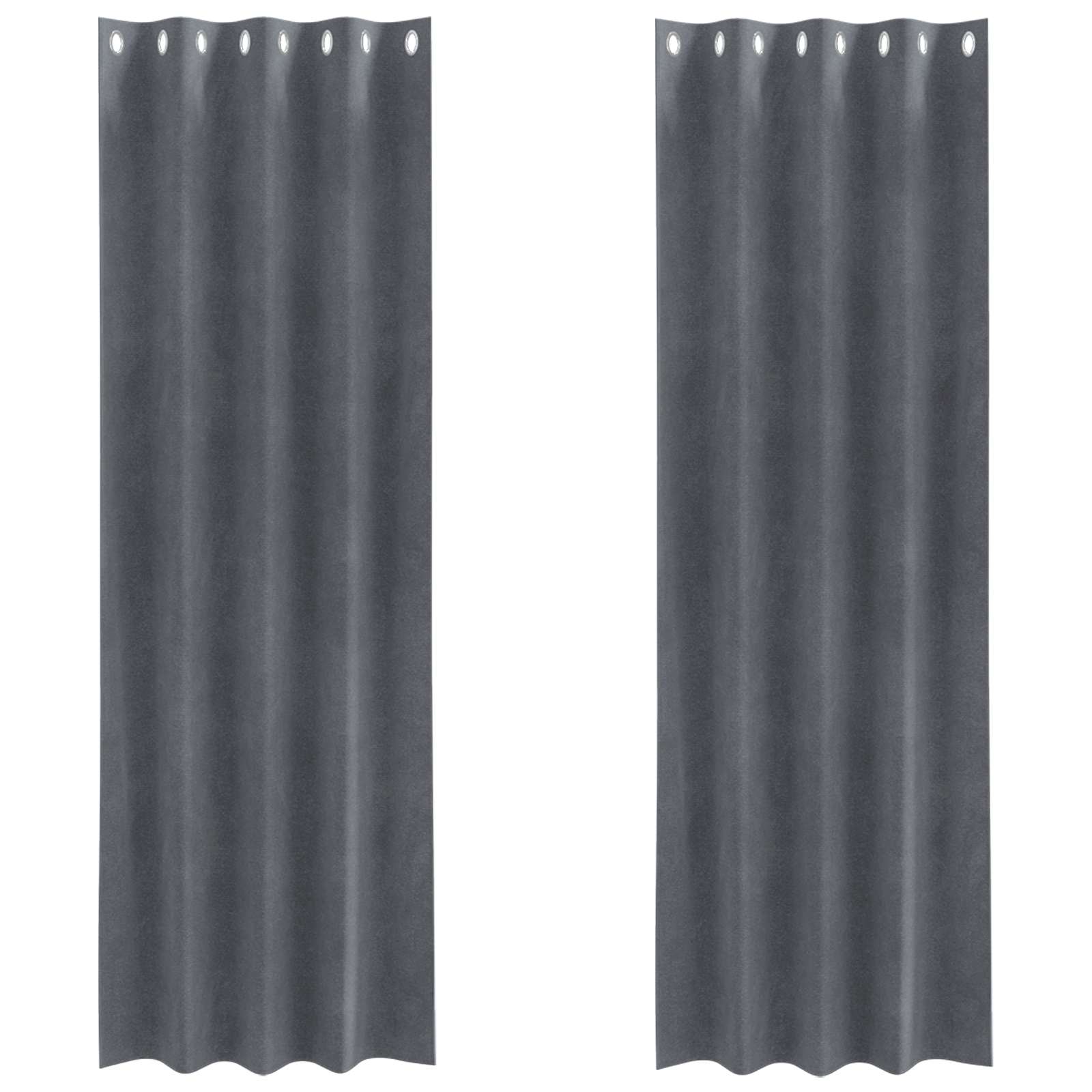 Mörkläggningsgardiner 2 st Ljusgrå 140 x 245 cm Sammet