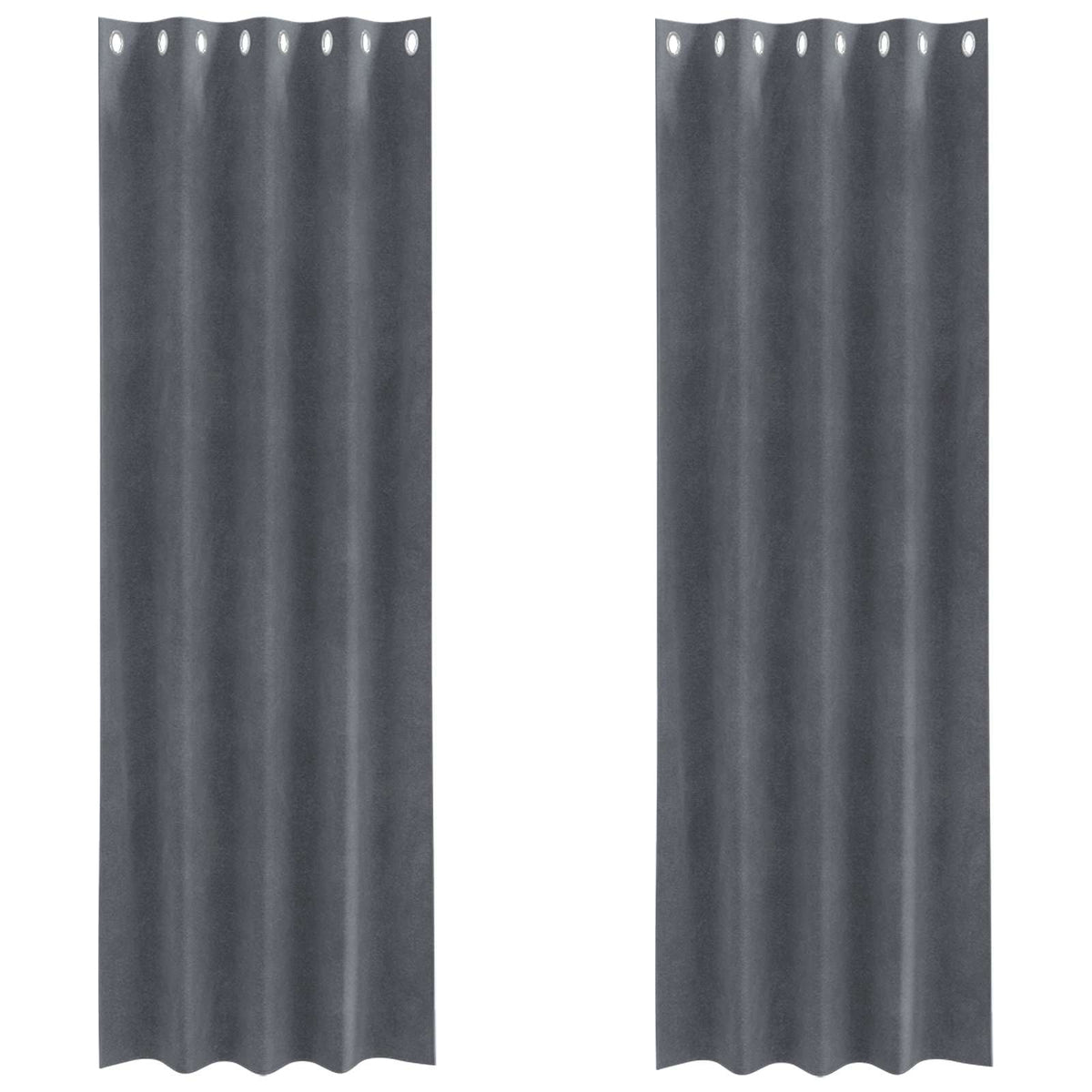 Gardiner 2 st Ljusgrå 140 x 245 cm Sammet