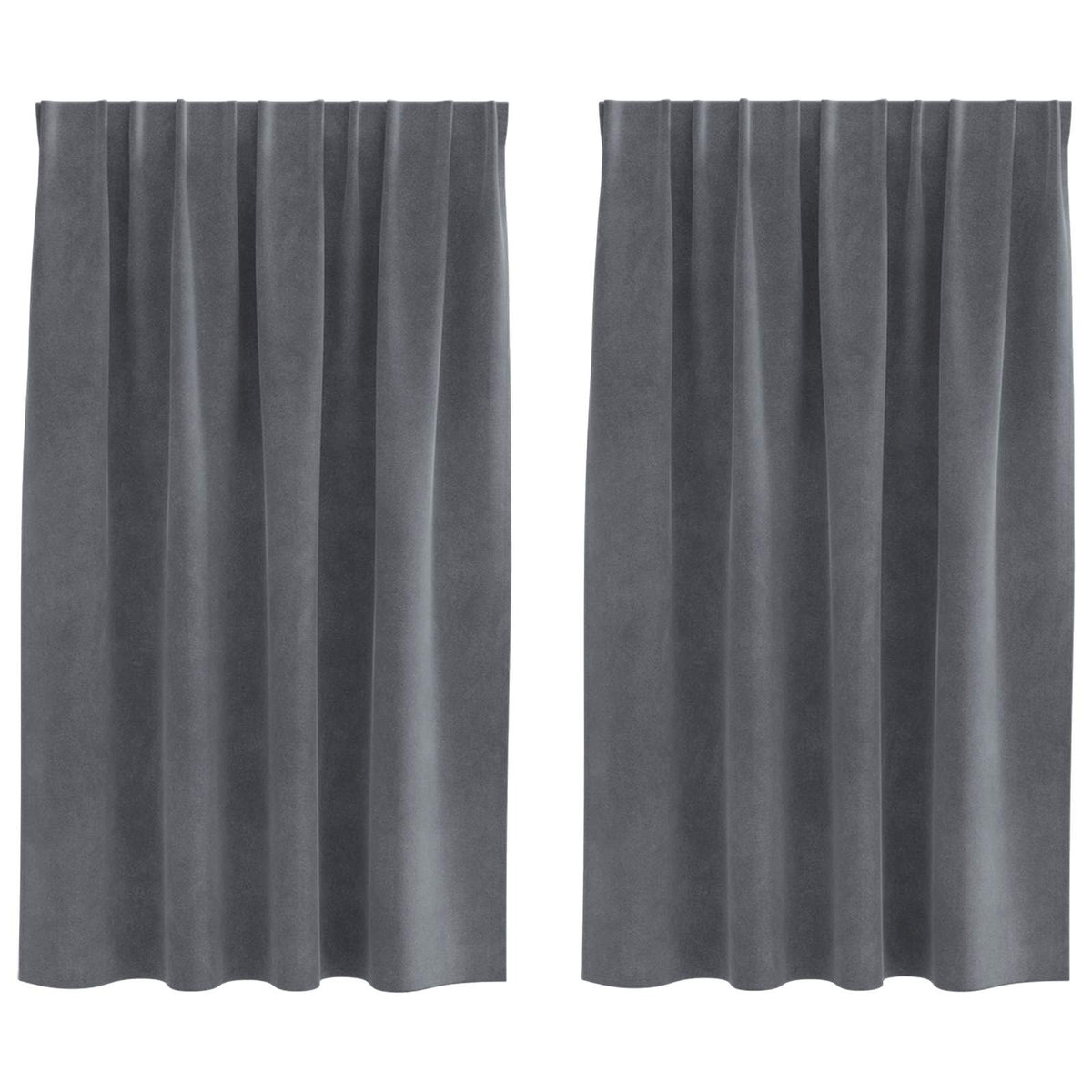 Gardiner 2 st Ljusgrå 140 x 140 cm Sammet