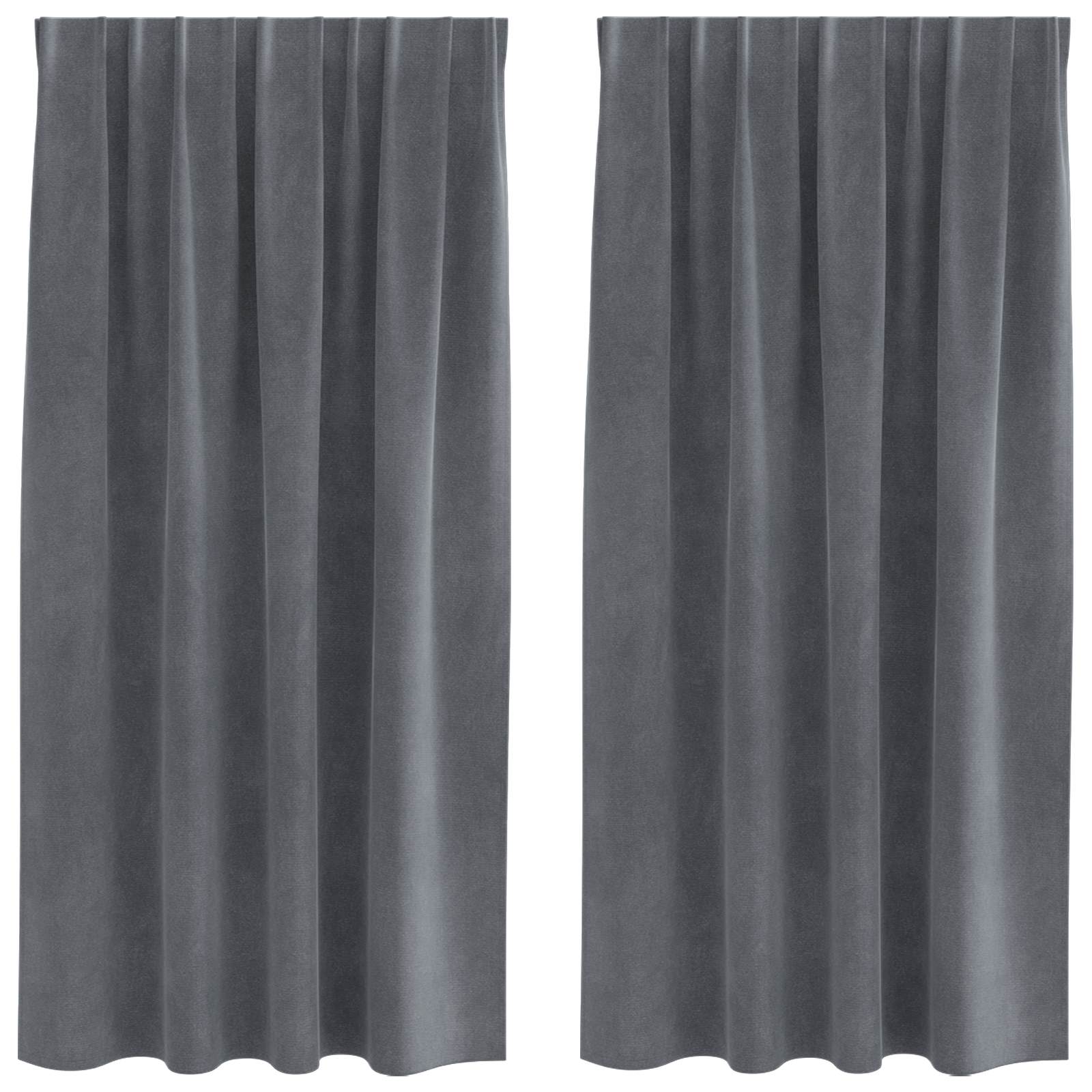 Mörkläggningsgardiner 2 st Ljusgrå 140 x 175 cm Sammet