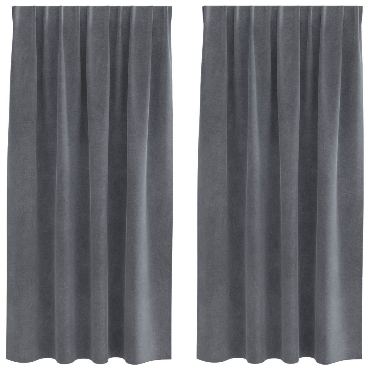 Gardiner 2 st Ljusgrå 140 x 175 cm Sammet
