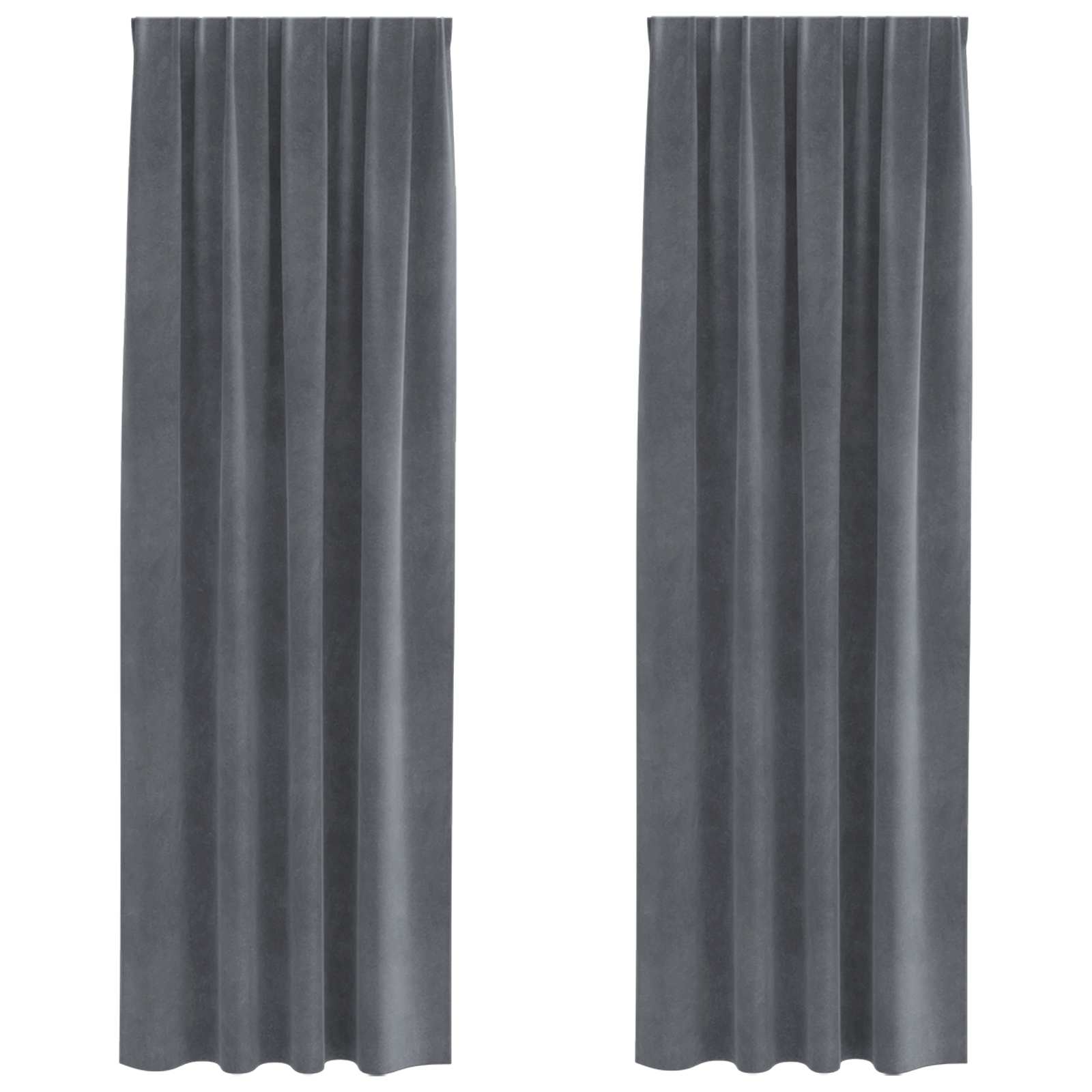 Mörkläggningsgardiner 2 st Ljusgrå 140 x 260 cm Sammet