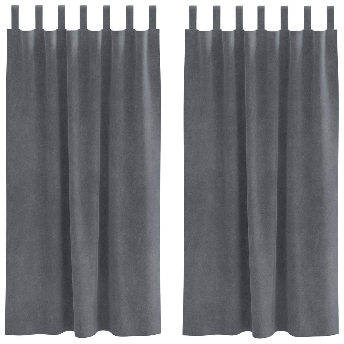 Gardiner 2 st Ljusgrå 140 x 175 cm Sammet