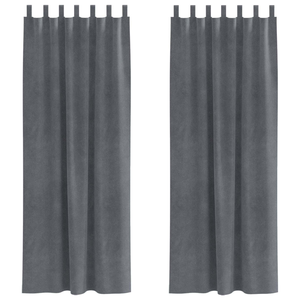 Gardiner 2 st Ljusgrå 140 x 260 cm Sammet