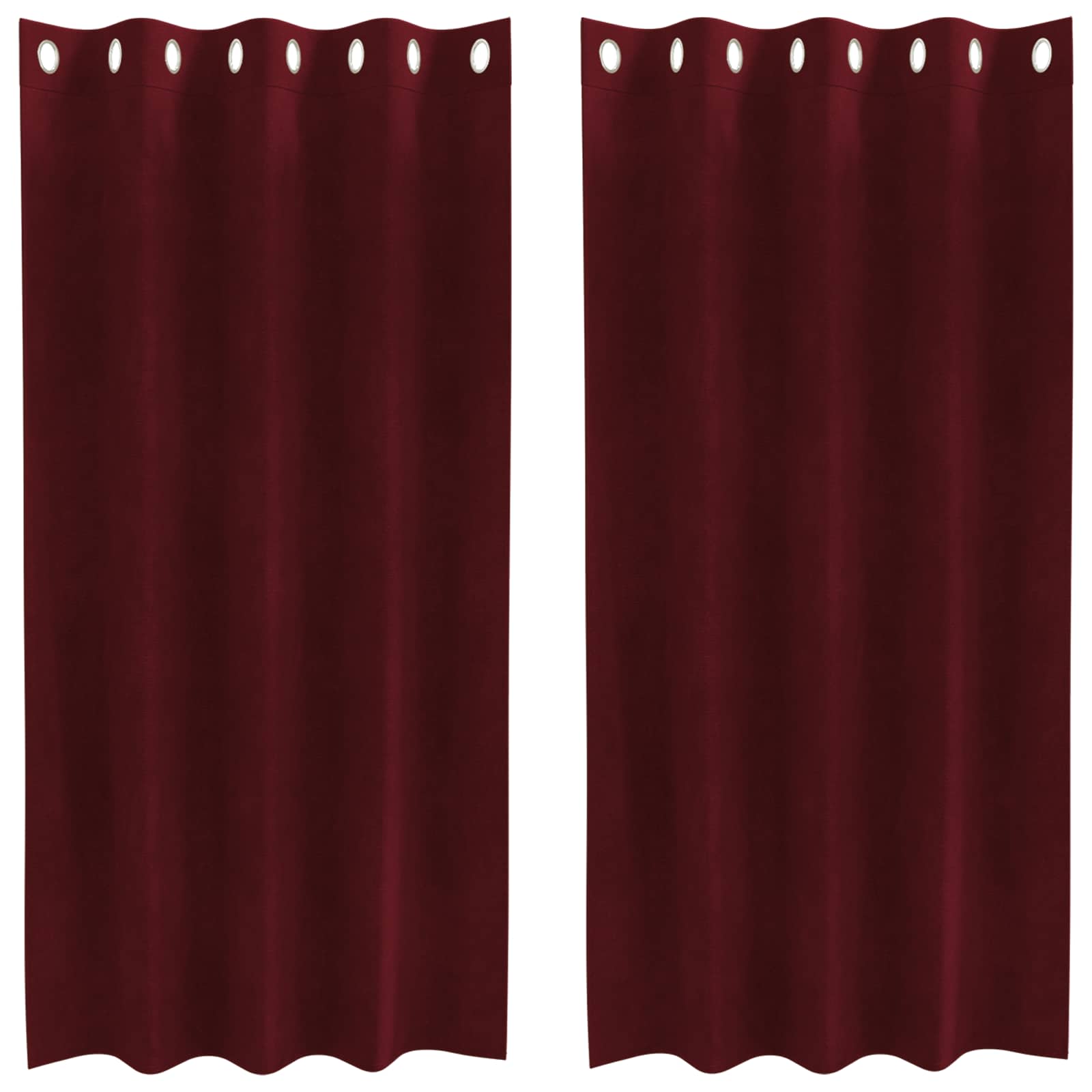 Mörkläggningsgardiner 2 st Vinröd 140 x 175 cm Sammet