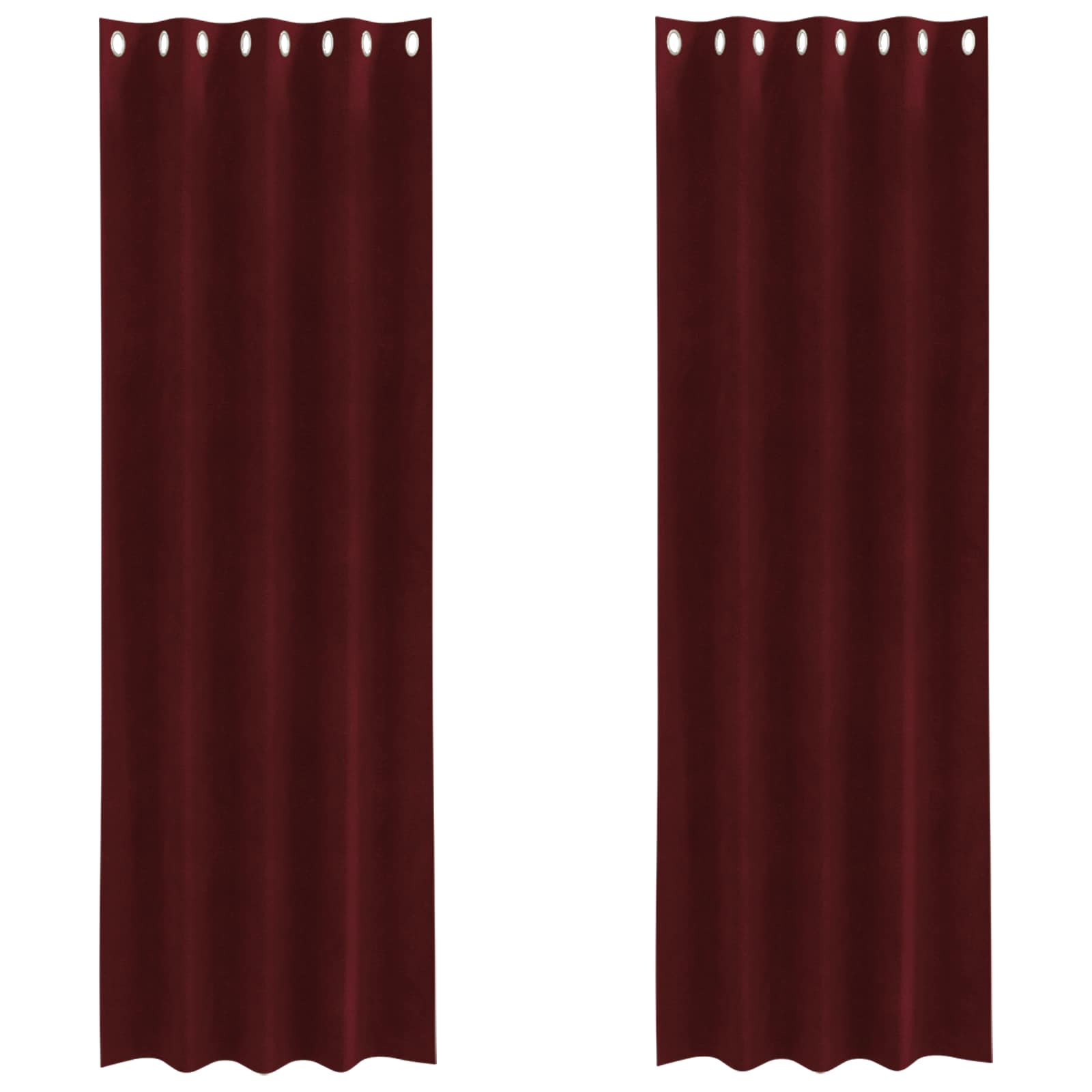 Mörkläggningsgardiner 2 pcs Vinröd 140 x 245 cm Sammet