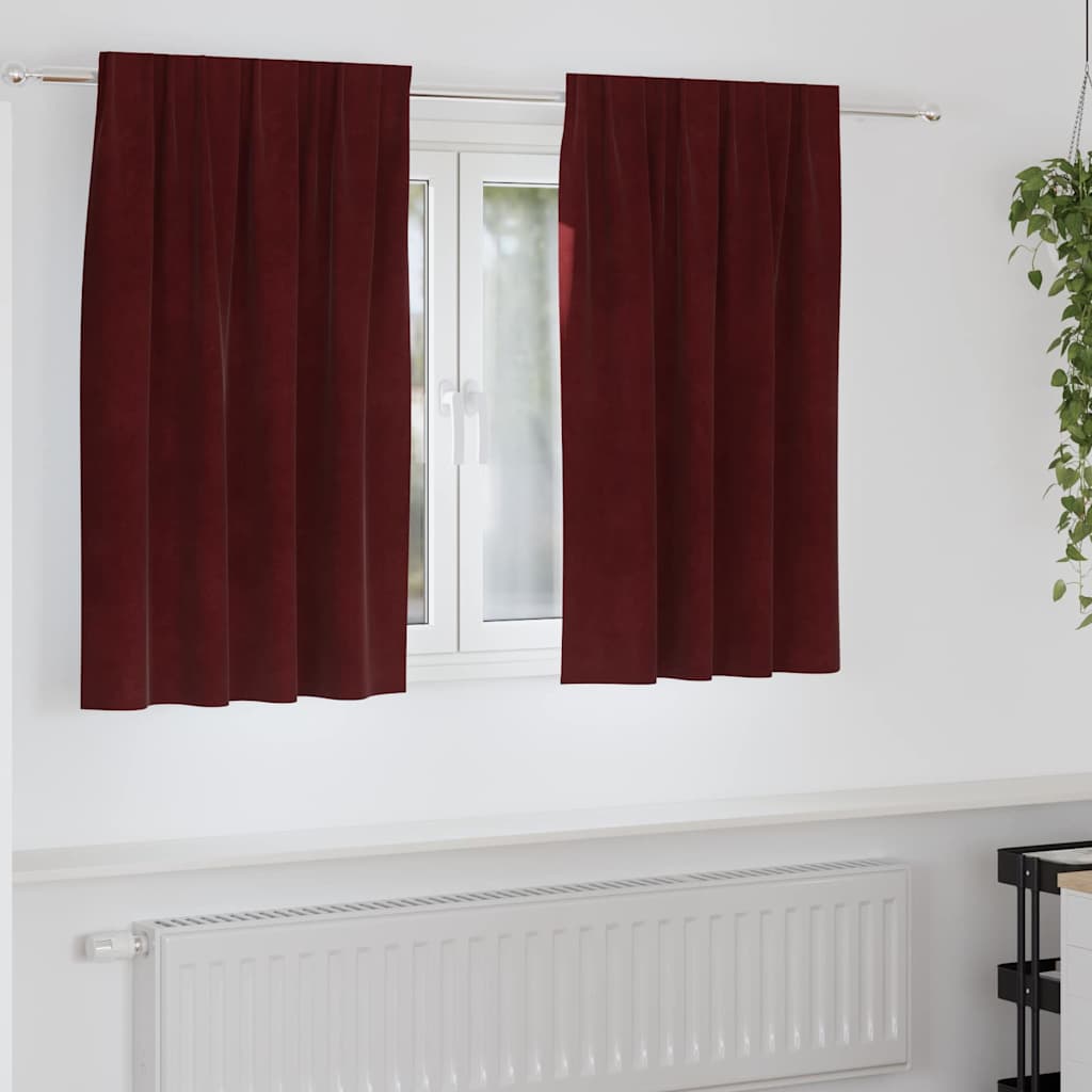 Gardiner 2 st Vinröd 140 x 140 cm Sammet