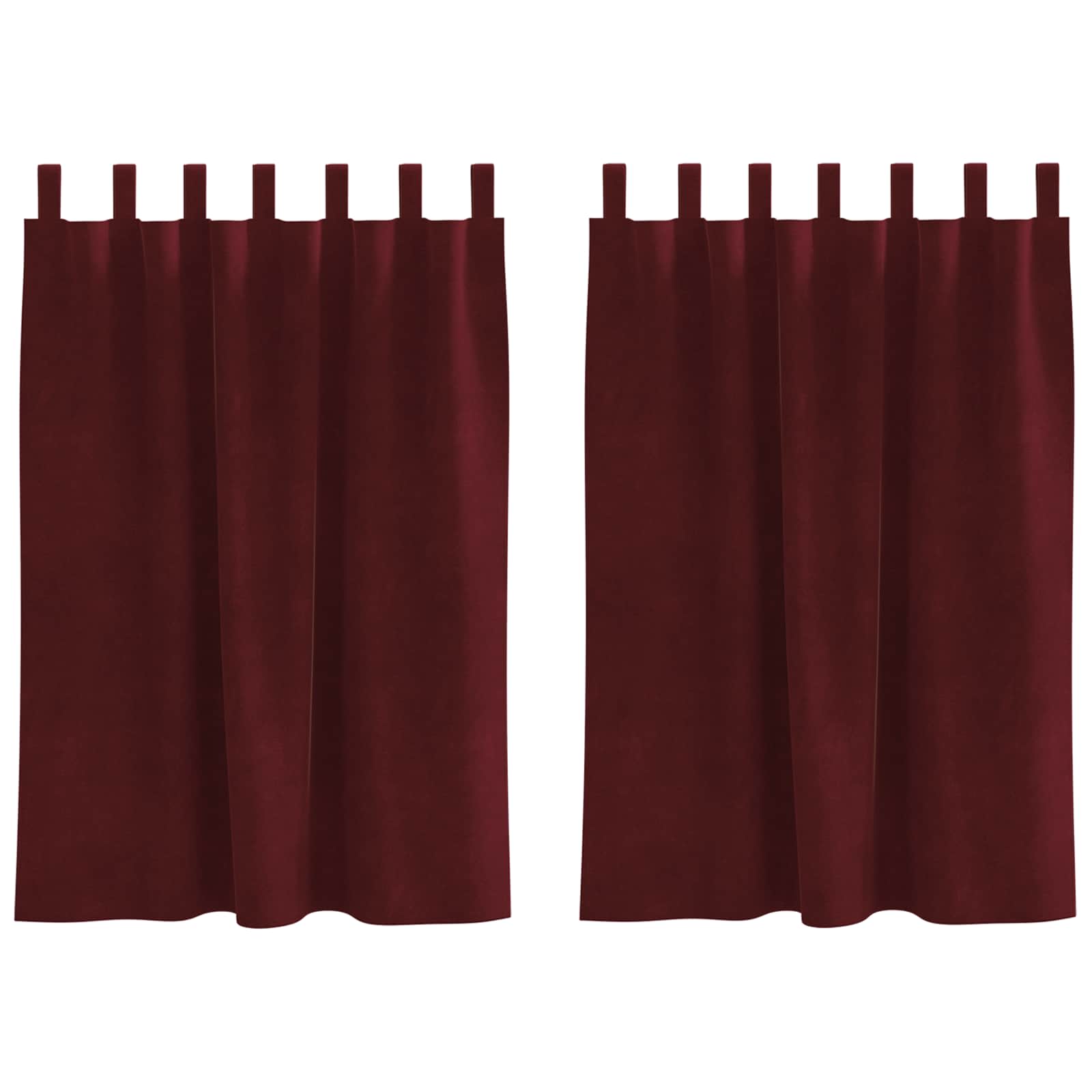 Mörkläggningsgardiner 2 st Vinröd 140 x 140 cm Sammet