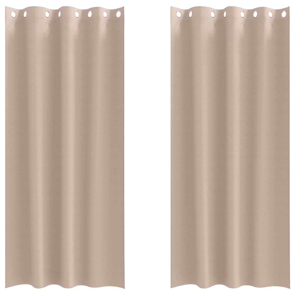 Mörkläggningsgardiner med Ringar 2 st Taupe 225 x 140 cm