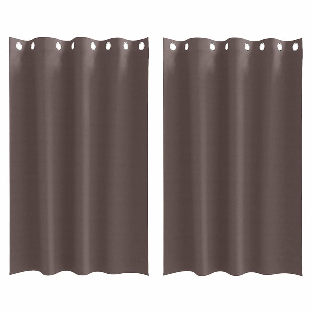 Mörkläggningsgardiner med Ringar 2 st Mörkbrun 175 x 140 cm