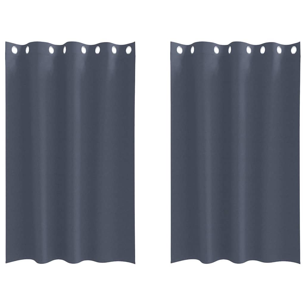 Mörkläggningsgardiner med Ringar 2 st Antracit 175 x 140 cm