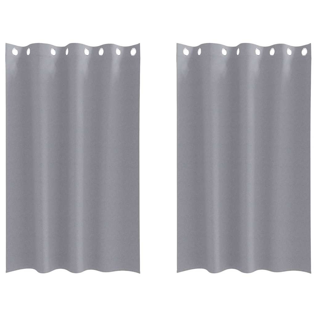 Mörkläggningsgardiner med Ringar 2 st Ljusgrå 175 x 140 cm