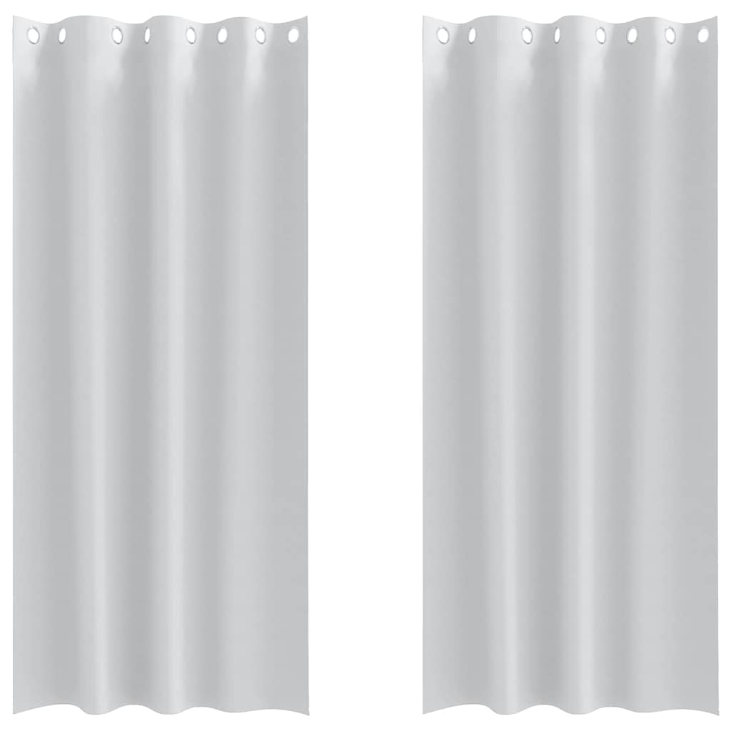 Mörkläggningsgardiner med Ringar 2 st Ljusgrå 225 x 140 cm