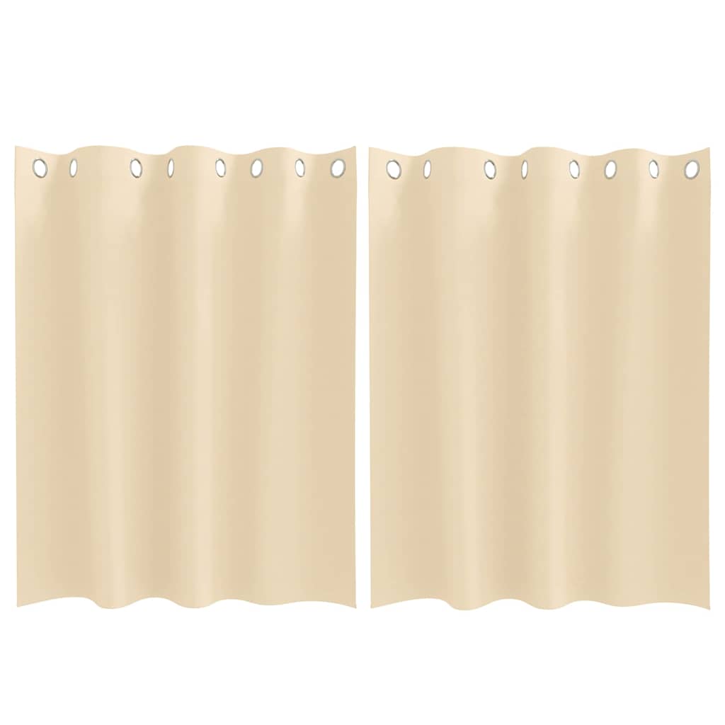 Mörkläggningsgardiner med Ringar 2 st Gräddvit 140 x 140 cm