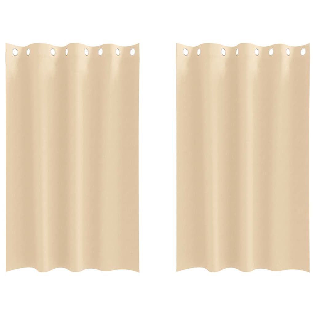 Mörkläggningsgardiner med Ringar 2 st Gräddvit 175 x 140 cm