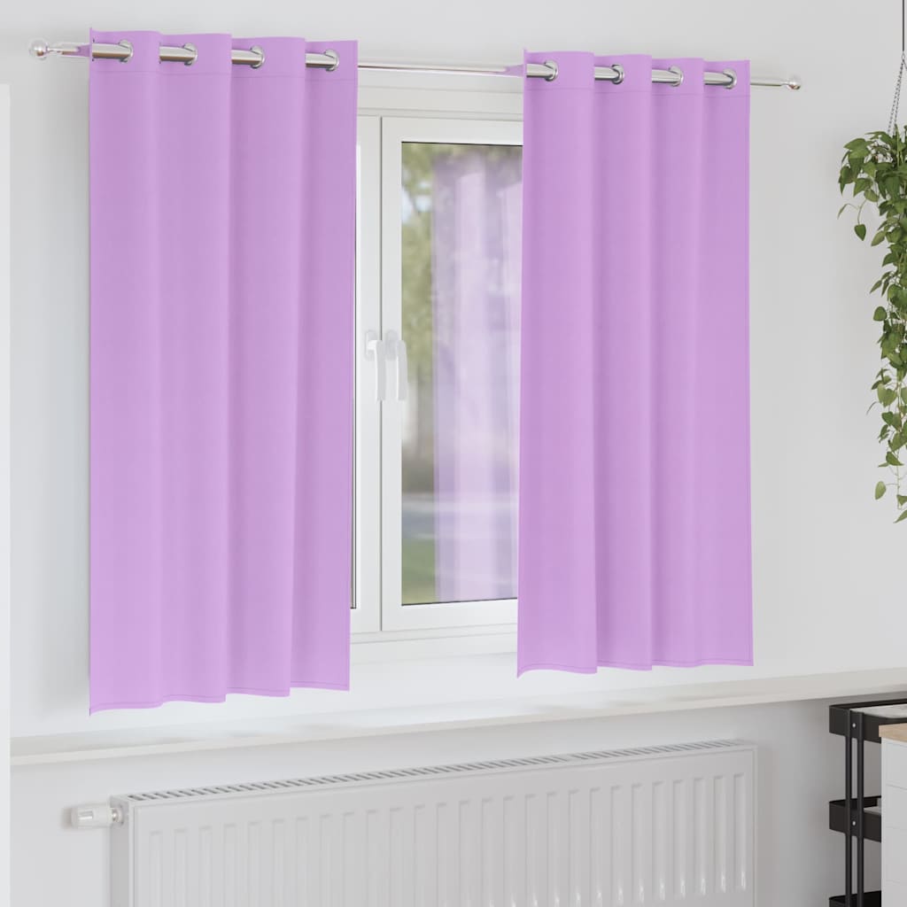 Mörkläggningsgardiner med Ringar 2 st Lila 175 x 140 cm