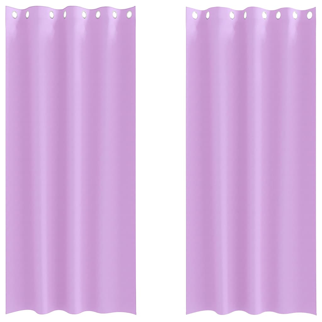 Mörkläggningsgardiner med Ringar 2 st Lila 245 x 140 cm