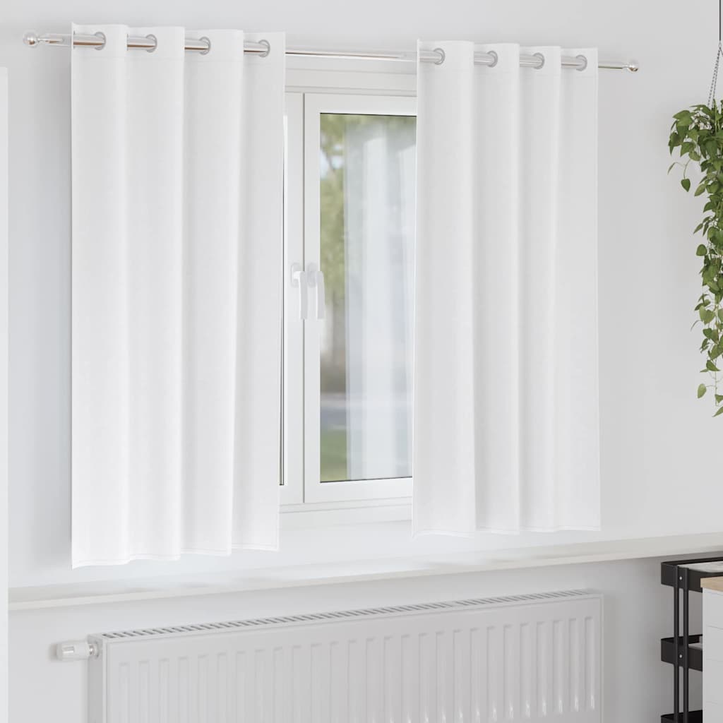 Mörkläggningsgardiner med Ringar 2 st Ren Vit 175 x 140 cm