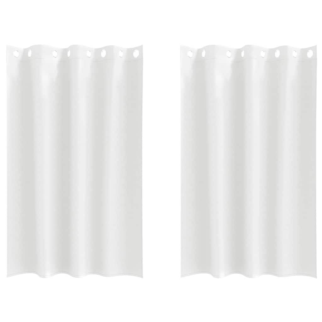 Mörkläggningsgardiner med Ringar 2 st Ren Vit 175 x 140 cm