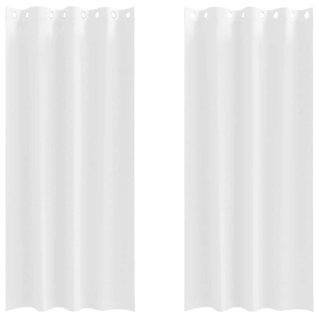 Mörkläggningsgardiner med Ringar 2 st Ren Vit 260 x 140 cm
